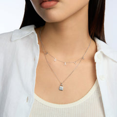 Moment Platinum Personalise Letters Necklace(Brand Font)