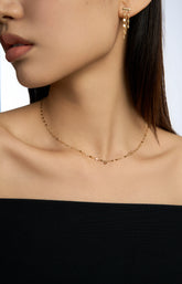 Shine Garnet Gemstone Gold Chain Necklace