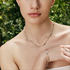 Smiley® Daisy Heart Silver Wave Teardrop Bracelet