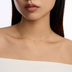 Moment 18K Diamond Personalise Letters Necklace(Brand Font)