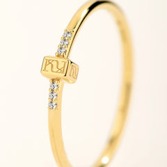 Unlock 18K Block Diamonds Ring