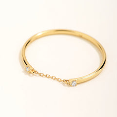 Unlock 18K Diamond Ultra-Fine Chain Linked Ring