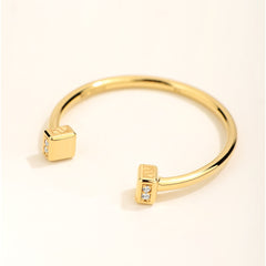 Unlock 18K Diamond Block Open Ring