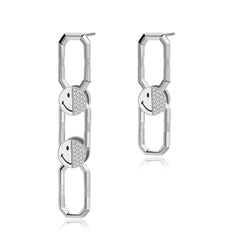 Smiley Silver Elio Detachable Link Earrings