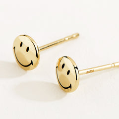 Smiley K Gold Bead Earring