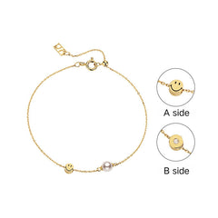 SMILEY 18K Diamond Akoya Gold Bracelet