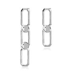 Smiley Silver Oliver Detachable Link Earrings