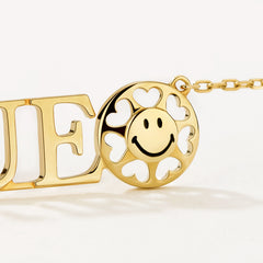 Smiley Moment Nameplate Gold Necklace