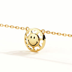 Moment Smiley Moment Letters Gold Necklace
