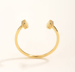 Unlock 18K Diamond Block Open Ring