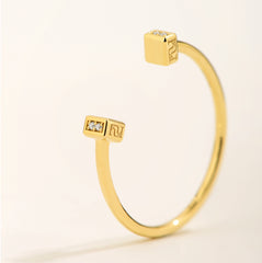 Unlock 18K Diamond Block Open Ring