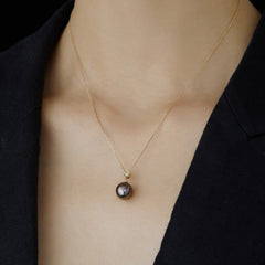 SMILEY 18K Diamond Tahitian Y Chain with Bead Gold Necklace