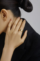 Unlock Marks 18K U-shape Gold Signature Ring