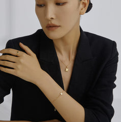 Unlock 18K Diamond Lock Gold Bracelet