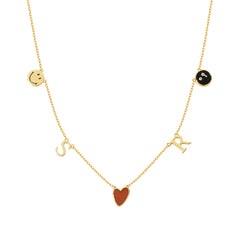 Moment 18K RyujixSmiley Maxi Special Edition Personalise Letter Gold Necklace