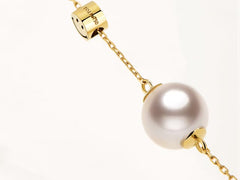 SMILEY 18K Diamond Bead Akoya Gold Necklace