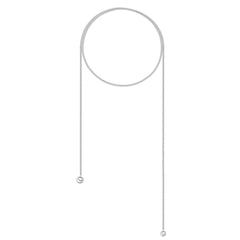 Smiley Silver Long Chain Necklace