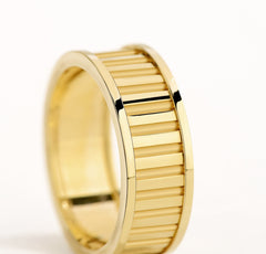 Unlock Marks 18K Stripe Gold Signature Ring