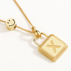 Unlock Gold Smiley Bead Personalized Necklace