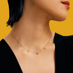 Moment Smiley Moment Letters Gold Necklace