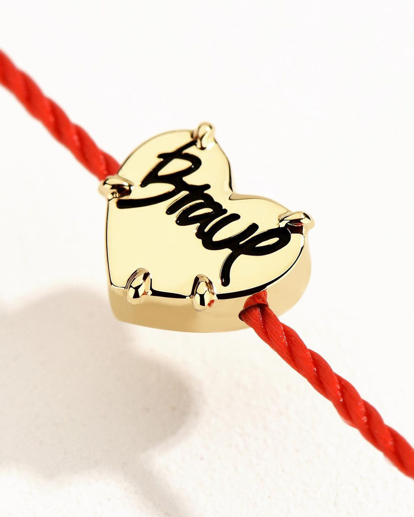Dragon- 18K Red String Heart Bead Gold Bracelet – KKLUE