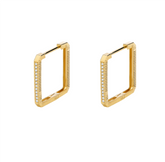 Unlock Marks 18K Diamond Stripe Gold Earring
