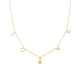 Moment 18K Diamond Cat Personalise Letters Necklace