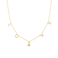 Moment 18K Diamond Cat Personalise Letters Necklace