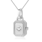 Smiley Silver Energy Locket Necklace