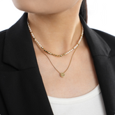 SOL Silver Beads Pearl Chain Necklace