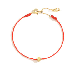 SMILEY 18K Smiley Red String Gold Bracelet