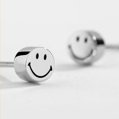 Smiley Platinum Charm Earrings