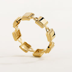 Unlock 18K Multi-Lock Gold Ring