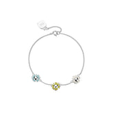 Daisy Heart Silver Tricolor Bracelet