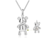 Teddy Silver Opening Bear Necklace