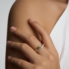 Unlock Marks Two-Tone Interlocking Ring
