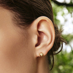 Smiley® K Gold Hollow Half-Bead Stud Earring