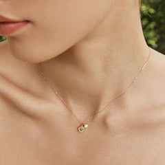 Smiley® Daisy Heart 14K Gold White Mother-of-Pearl Necklace