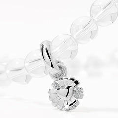 Daisy Heart Silver Pendant Crystal Bracelet