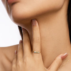 Daisy Heart 14K Gold Tricolor Ring