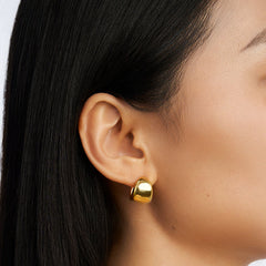 Essential Silver Dual-Tone Puffy Earring