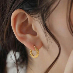 14K Gold Spiral Pattern Earrings