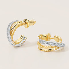 Unlock Marks Two-Tone Interlocking Stud Earring