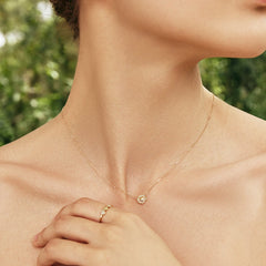 Daisy Heart 14K Gold Mother-of-Pearl Necklace