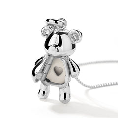Teddy Silver Opening Bear Necklace