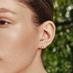 Smiley® K Gold Hollow Half-Bead Stud Earring