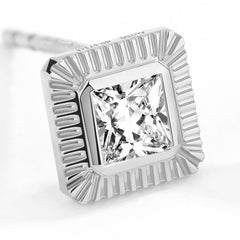 Unlock Platinum Square Diamond Earring