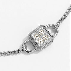 Unlock Platinum Diamond Lock Bracelet