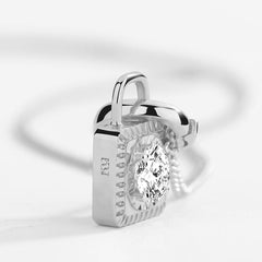Unlock Amulet Platinum 0.1ct Diamond Lock Pendant
