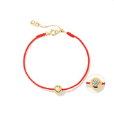Smiley® 14K Gold Diamond Bead Red String Bracelet